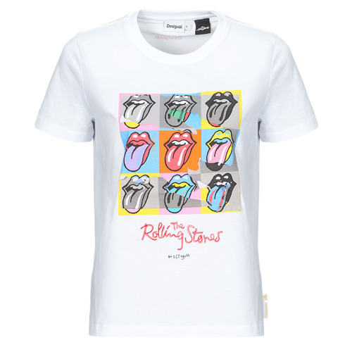 Υφασμάτινα Γυναίκα T-shirt με κοντά μανίκια Desigual TS_ROLLINGS Άσπρο / Multicolour