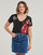 Υφασμάτινα Γυναίκα T-shirt με κοντά μανίκια Desigual TS_ROLLING Black / Red