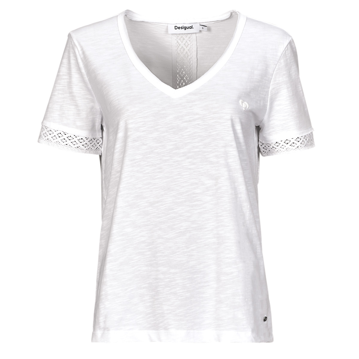 Υφασμάτινα Γυναίκα T-shirt με κοντά μανίκια Desigual TS_DAMASCO Άσπρο