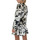 Υφασμάτινα Γυναίκα Φορέματα My T Wearables BELTED LONGSLEEVE MINI SHIRT DRESS WOMEN ΜΑΥΡΟ- ΜΠΕΖ