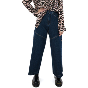 Υφασμάτινα Γυναίκα Jeans Sac N Co LOUKIA HIGH WAIST SLIT WIDE LEG JEANS WOMEN SAC & CO ΜΠΛΕ