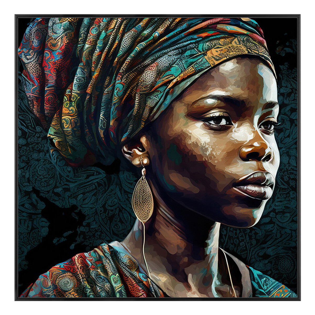 Σπίτι Πίνακες Signes Grimalt Αφρικανική Γυναίκα Ζωγραφική Black