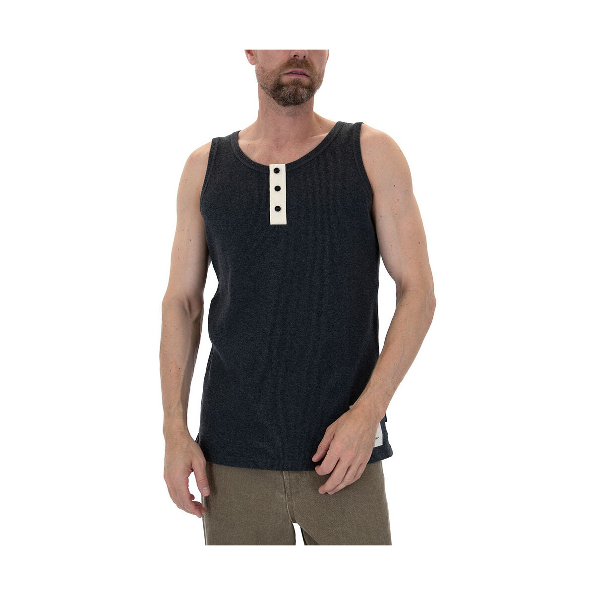 Υφασμάτινα Άνδρας T-shirt με κοντά μανίκια Ted Baker QUATT RIB JERSEY TANK TOP MEN ΓΚΡΙ