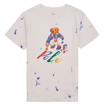 Υφασμάτινα Παιδί T-shirt με κοντά μανίκια Polo Ralph Lauren BEAR SS CN-KNIT SHIRTS-T-SHIRT Άσπρο / ασπρο / Ασπρό
