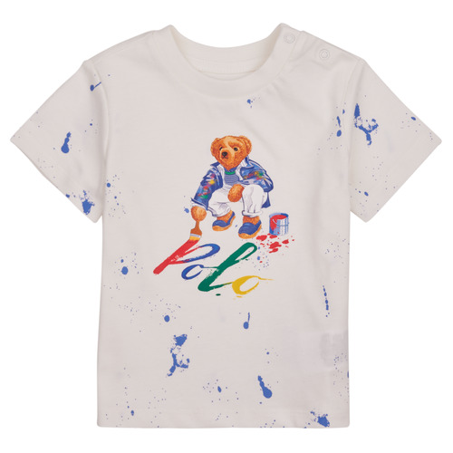 Υφασμάτινα Παιδί T-shirt με κοντά μανίκια Polo Ralph Lauren BEAR SS CN-KNIT SHIRTS-T-SHIRT Άσπρο