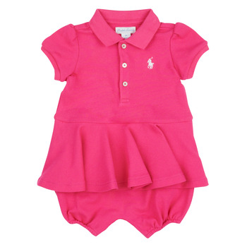 Υφασμάτινα Κορίτσι Κοντά Φορέματα Polo Ralph Lauren SS PEPLUM BU-ONE PIECE-SHORTALL Ροζ / Bright / Pink
