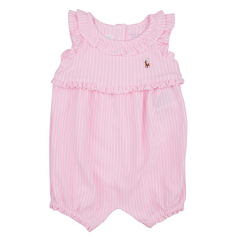 Υφασμάτινα Κορίτσι Ολόσωμες φόρμες / σαλοπέτες Polo Ralph Lauren YDOXMSHBBL-ONE PIECE-SHORTALL Ροζ / Carmel / Pink / Multi