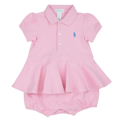 Υφασμάτινα Κορίτσι Κοντά Φορέματα Polo Ralph Lauren SS PEPLUM BU-ONE PIECE-SHORTALL Ροζ