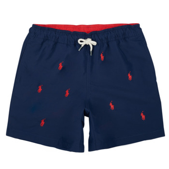 Υφασμάτινα Αγόρι Μαγιώ / shorts για την παραλία Polo Ralph Lauren TRAVELER-SWIMWEAR-TRUNK Marine / Red / Newport / Navy / Rl / 2000 / Κοκκινο