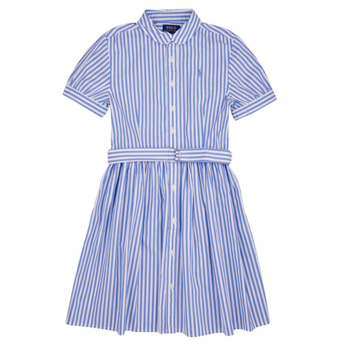 Υφασμάτινα Κορίτσι Κοντά Φορέματα Polo Ralph Lauren FAHARLIDRSS-DRESSES-DAY DRESS Μπλέ / Άσπρο