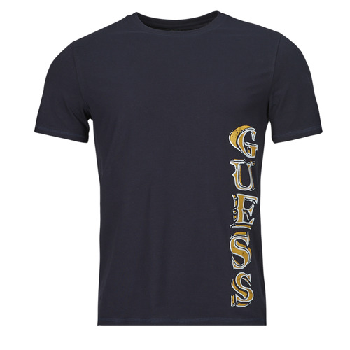 Υφασμάτινα Άνδρας T-shirt με κοντά μανίκια Guess SS CN VERTICAL GUESS TEE Marine