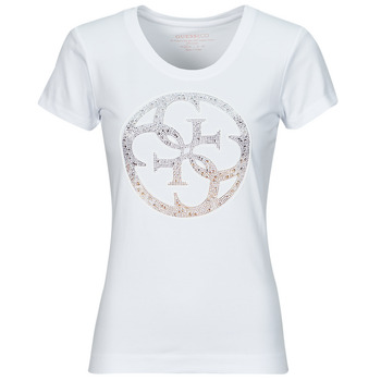 Υφασμάτινα Γυναίκα T-shirt με κοντά μανίκια Guess 4G LOGO Άσπρο