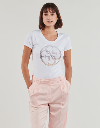 Υφασμάτινα Γυναίκα T-shirt με κοντά μανίκια Guess 4G LOGO Άσπρο