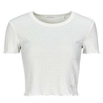Υφασμάτινα Γυναίκα T-shirt με κοντά μανίκια Guess CN SMOKED Beige