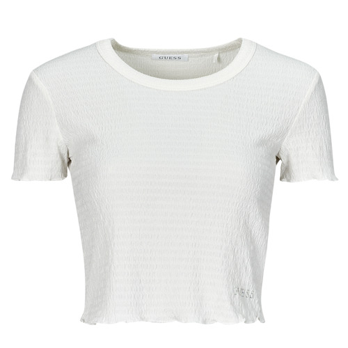 Υφασμάτινα Γυναίκα T-shirt με κοντά μανίκια Guess CN SMOKED Άσπρο