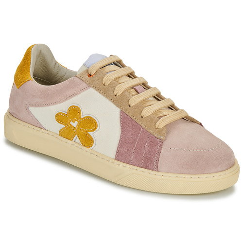 Παπούτσια Γυναίκα Χαμηλά Sneakers Caval BLOOM SWEET FLOWER Άσπρο / Ροζ