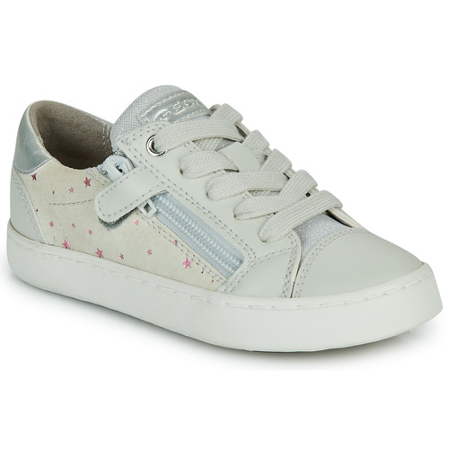 Παπούτσια Κορίτσι Χαμηλά Sneakers Geox JR KILWI GIRL Άσπρο / Silver