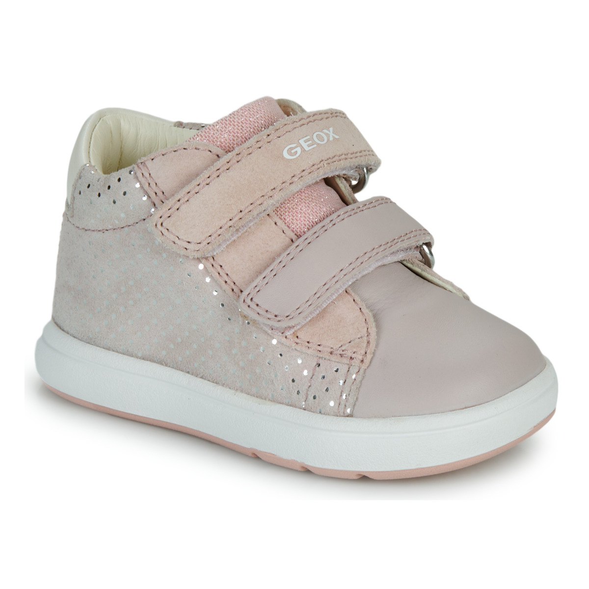 Παπούτσια Κορίτσι Χαμηλά Sneakers Geox B BIGLIA GIRL Ροζ / Άσπρο