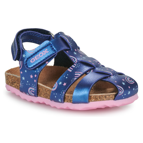Παπούτσια Κορίτσι Σανδάλια / Πέδιλα Geox B SANDAL CHALKI GIRL Μπλέ / Ροζ