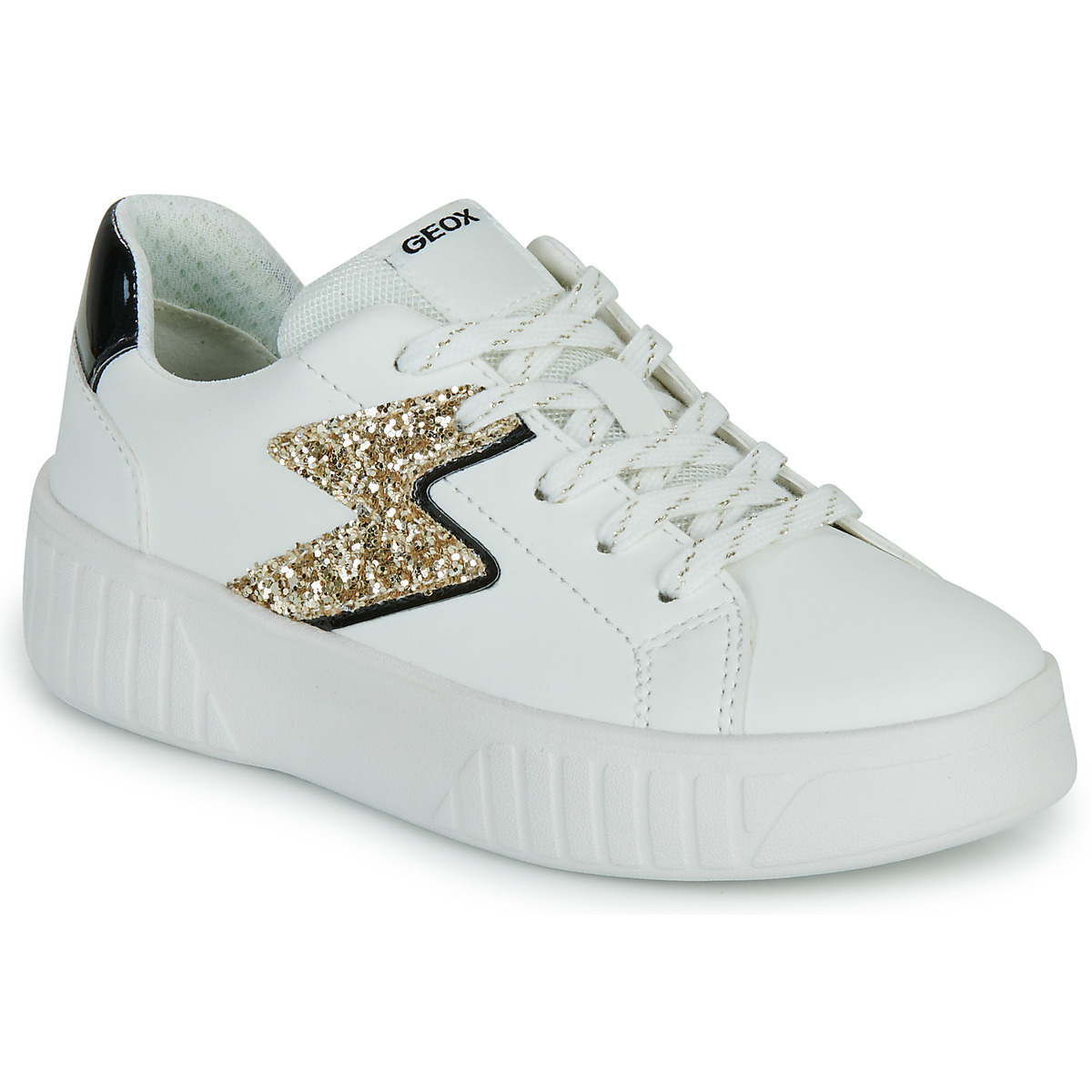 Παπούτσια Κορίτσι Χαμηλά Sneakers Geox J MIKIROSHI GIRL Άσπρο / Gold / Black