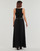 Υφασμάτινα Γυναίκα Μακριά Φορέματα MICHAEL Michael Kors SMOCKED MAXI DRESS Black / Άσπρο