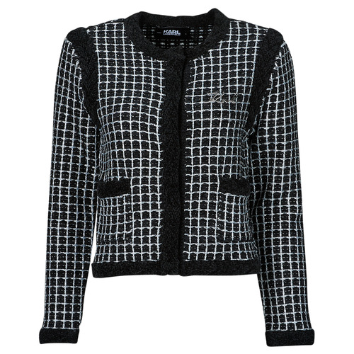 Υφασμάτινα Γυναίκα Σακάκι / Blazers Karl Lagerfeld classic boucle cardigan Black / Άσπρο
