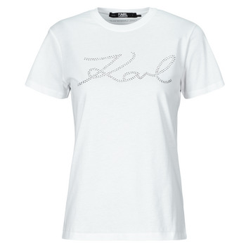 Karl Lagerfeld rhinestone logo t-shirt Άσπρο