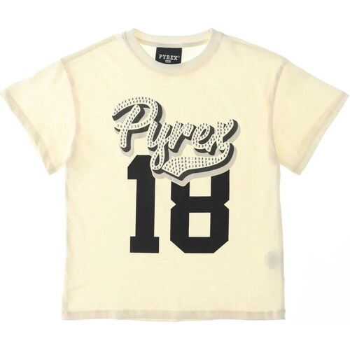 Υφασμάτινα Κορίτσι T-shirt με κοντά μανίκια Pyrex JGTH158 Beige