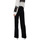 Υφασμάτινα Γυναίκα Παντελόνια My T Wearables VELVET HIGH WAIST STRAIGHT FIT PANTS WOMEN ΜΑΥΡΟ