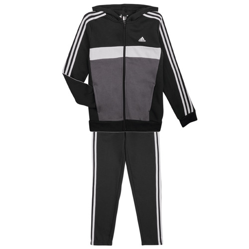 Υφασμάτινα Αγόρι Σετ από φόρμες Adidas Sportswear J 3S TIB FL TS Black / Grey
