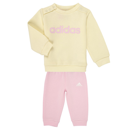 Υφασμάτινα Κορίτσι Σετ από φόρμες Adidas Sportswear I LIN FL JOG Ecru / Ροζ