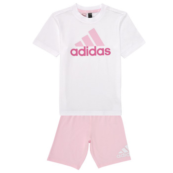 Υφασμάτινα Κορίτσι Σετ από φόρμες Adidas Sportswear LK BL CO T SET Ροζ / Άσπρο
