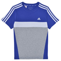 Υφασμάτινα Αγόρι T-shirt με κοντά μανίκια Adidas Sportswear J 3S TIB T Μπλέ / Άσπρο / Grey