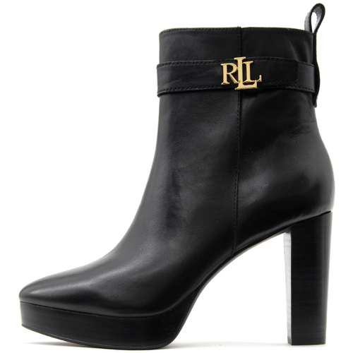 Παπούτσια Γυναίκα Χαμηλές Μπότες Ralph Lauren MAISEY HIGH HEEL BOOTS WOMEN LAUREN ΜΑΥΡΟ