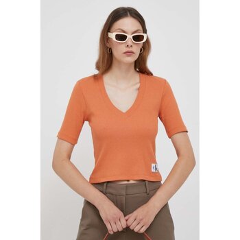 Υφασμάτινα Γυναίκα T-shirts & Μπλούζες Calvin Klein Jeans J20J222379 Orange