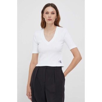 Υφασμάτινα Γυναίκα T-shirts & Μπλούζες Calvin Klein Jeans J20J222379 Άσπρο