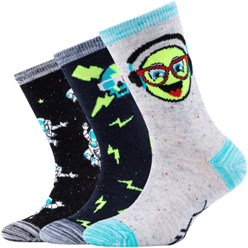 Skechers 3PPK Boys Casual Space and Smileys Socks Multicolour