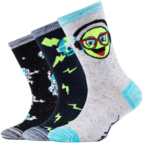 Εσώρουχα Αγόρι Αθλητικές κάλτσες  Skechers 3PPK Boys Casual Space and Smileys Socks Multicolour