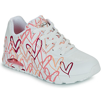 Παπούτσια Γυναίκα Χαμηλά Sneakers Skechers UNO GOLDCROWN - SPREAD THE LOVE Άσπρο / Red
