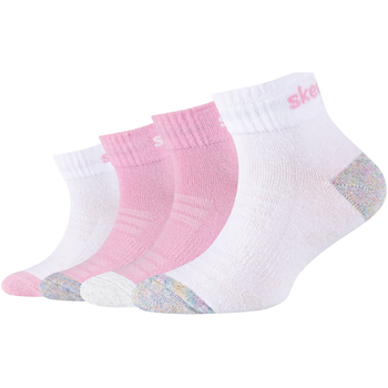 Skechers 4PPK Girls Mesh Ventilation Quarter Socks Ροζ