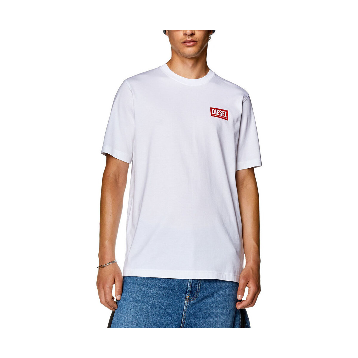 Υφασμάτινα Άνδρας T-shirt με κοντά μανίκια Diesel T-JUST-NLABEL T-SHIRT MEN ΛΕΥΚΟ