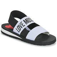 Παπούτσια Γυναίκα Σανδάλια / Πέδιλα Love Moschino ELASTIC Black / Άσπρο