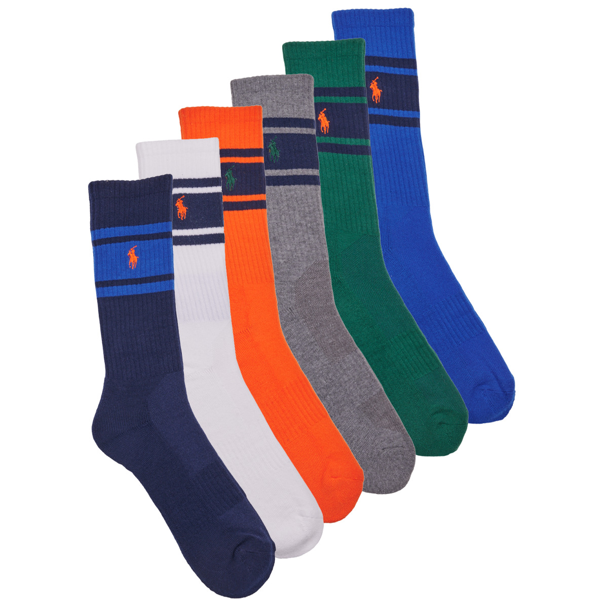 Αθλητικές κάλτσες Polo Ralph Lauren 6 PACK SPORT CREW-STRIPES-CREW SOCK-6 PACK