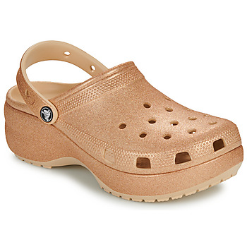 Παπούτσια Γυναίκα Σαμπό Crocs Classic Platform Glitter ClogW Beige