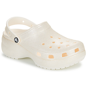 Παπούτσια Γυναίκα Σαμπό Crocs Classic Platform Glitter ClogW Beige