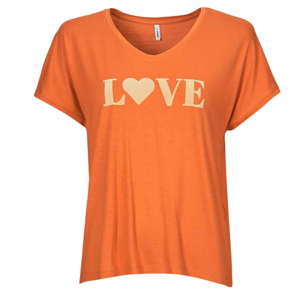 Υφασμάτινα Γυναίκα T-shirt με κοντά μανίκια Only ONLHARRINA  Orange