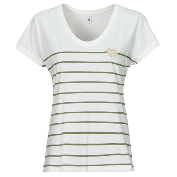 Υφασμάτινα Γυναίκα T-shirt με κοντά μανίκια Only ONLEMILY Ecru / Green