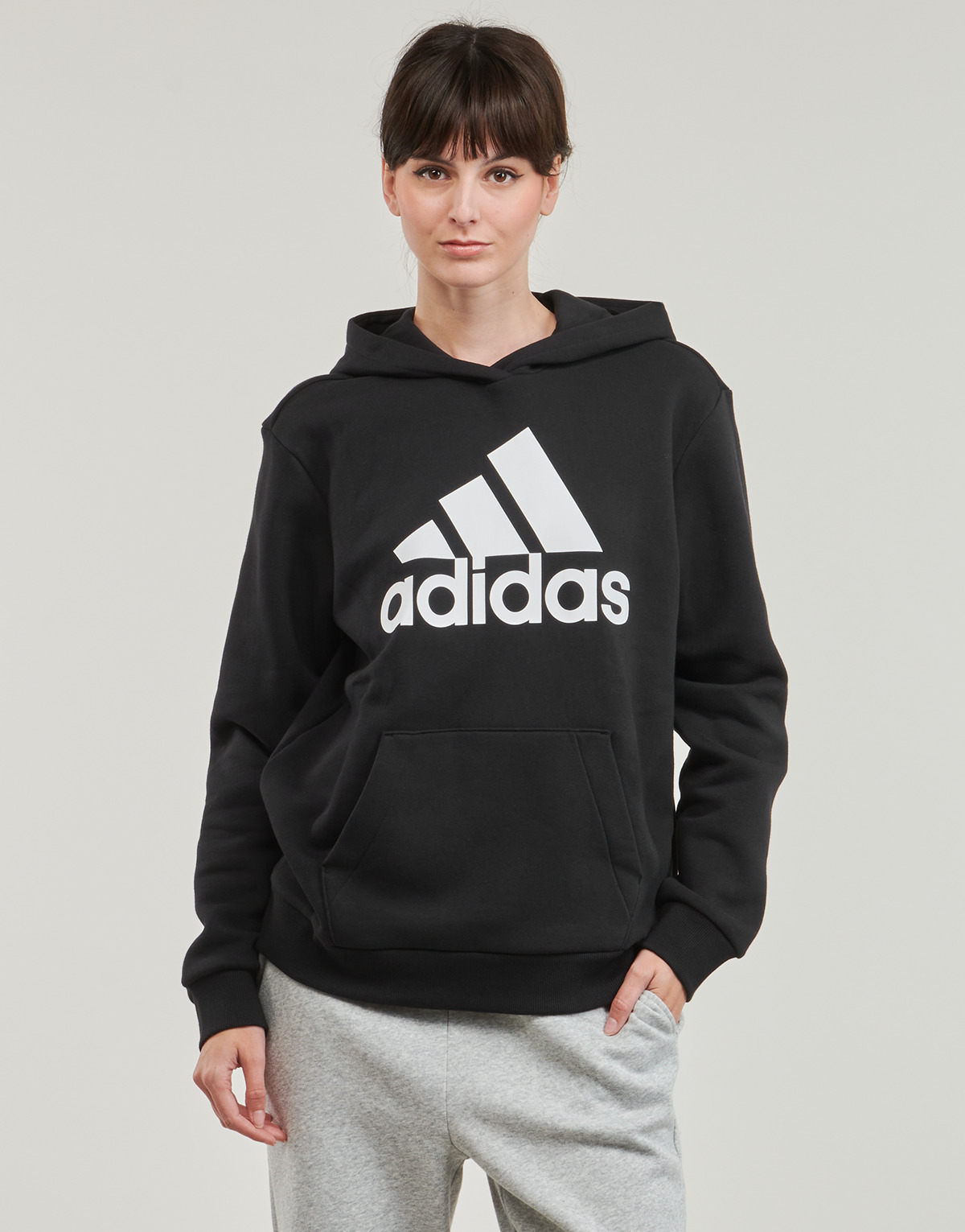 Υφασμάτινα Γυναίκα Φούτερ Adidas Sportswear W BL OV HD Black / Άσπρο