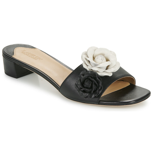 Παπούτσια Γυναίκα Τσόκαρα Lauren Ralph Lauren FAY FLOWER-SANDALS-FLAT SANDAL Black / Άσπρο