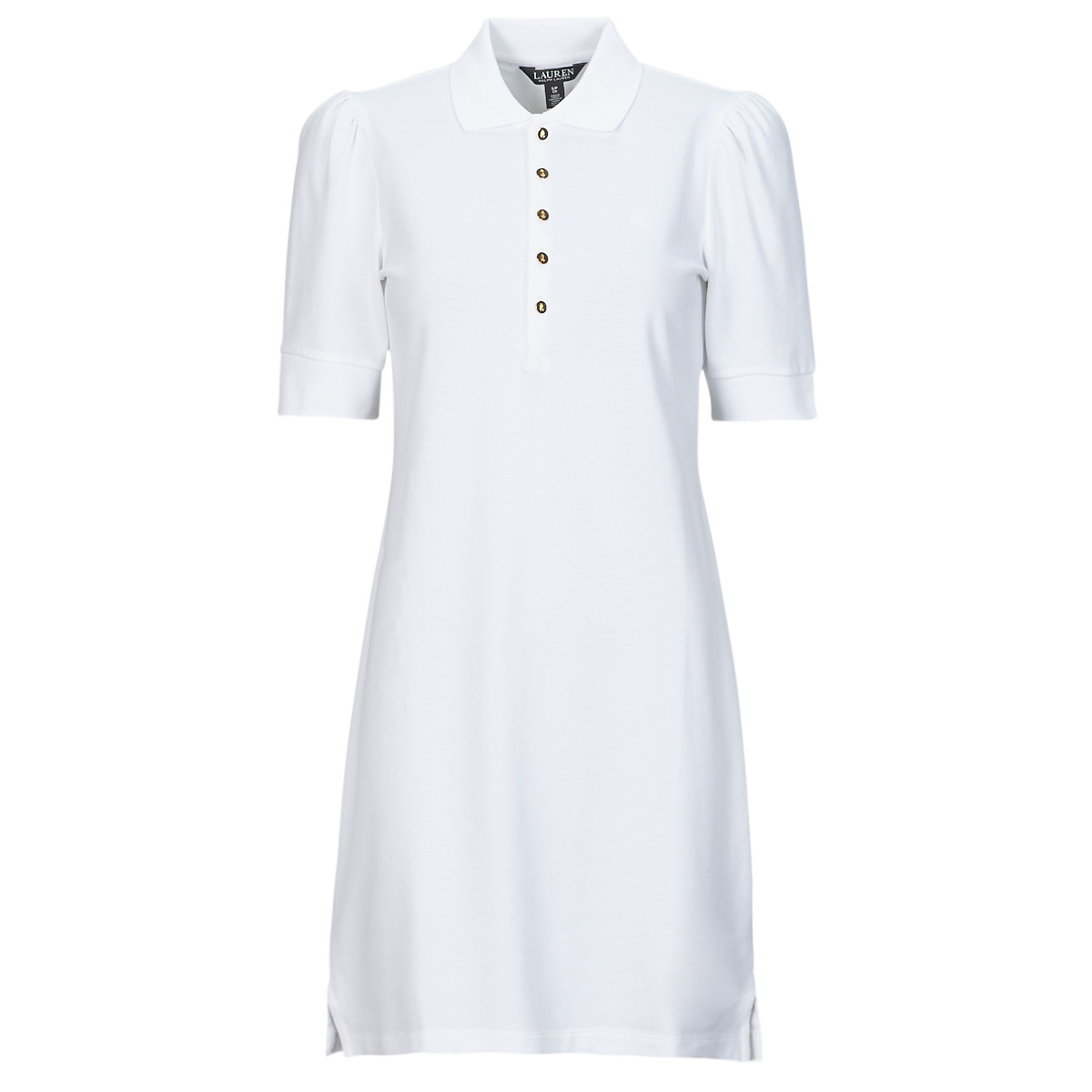 Υφασμάτινα Γυναίκα Κοντά Φορέματα Lauren Ralph Lauren CHACE-SHORT SLEEVE-CASUAL DRESS Άσπρο